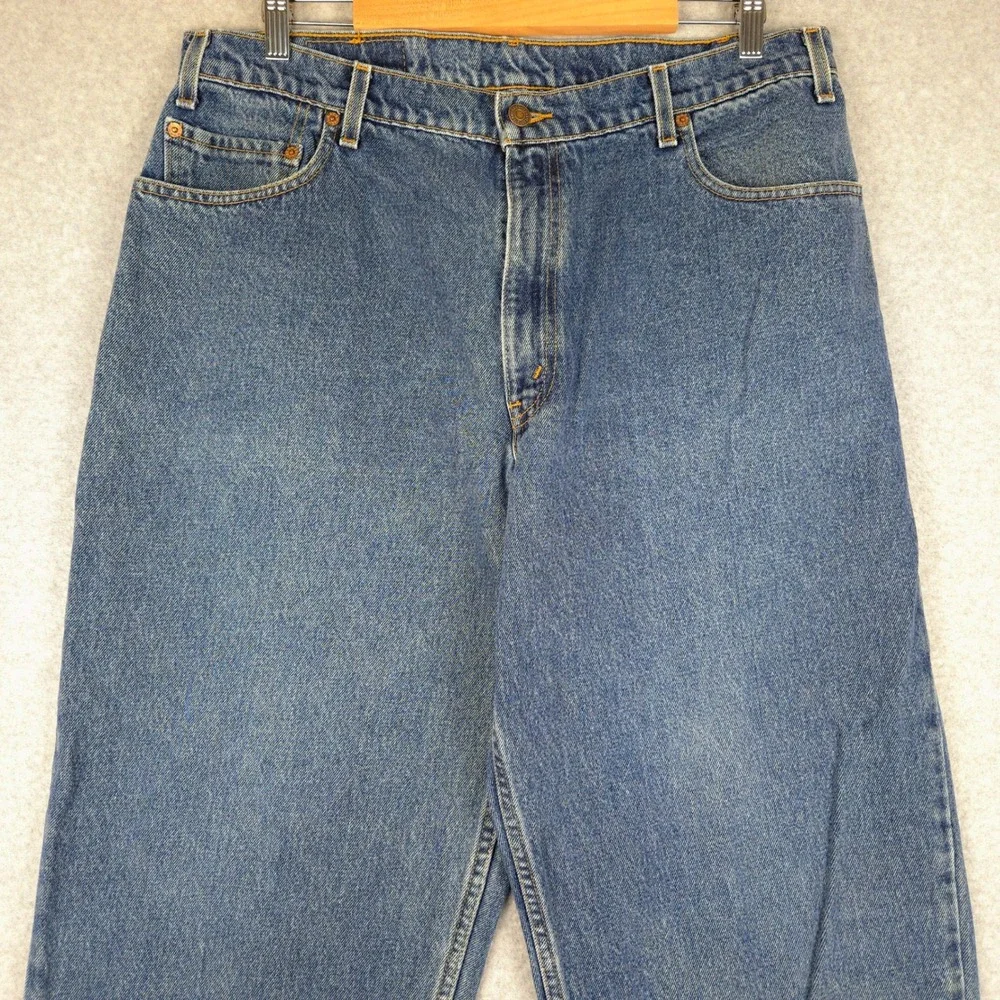 Vintage 90's Levi Strauss 570 Baggy Fit Jeans Mens 36x30 Blue Denim Pants Skater